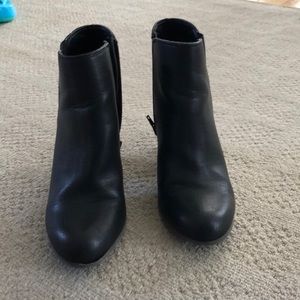 Black leather Booties